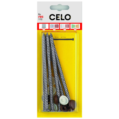 CELO Blister Window frame surub FBS 7,5-112 cap inecat (Ø11 mm, TX30), zincat