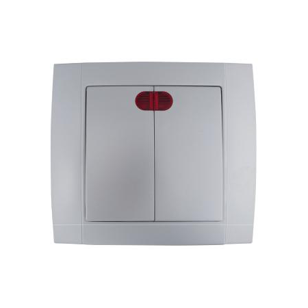 Comutator 10A argintiu cu led Hakan