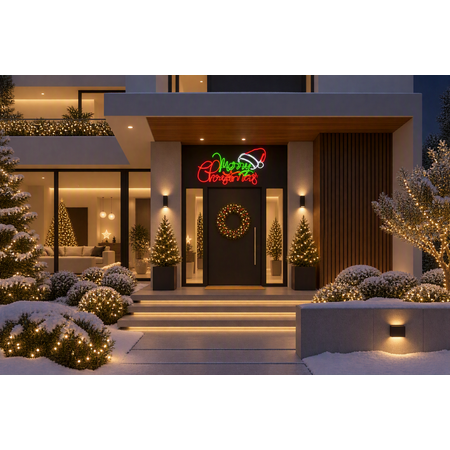 Inscriptie luminoasa Merry Christmas 30-80010 69x56cm tub NEON IP44 230V
