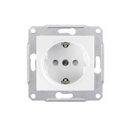 Priza cu impamantare, cu obturatoare 16 A, SEDNA SCHNEIDER, aluminiu