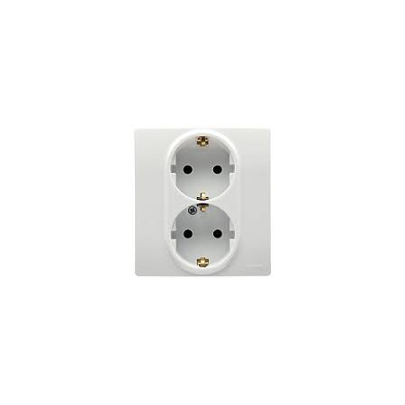 Priza schuko 2x2P+T, alba, NILOE