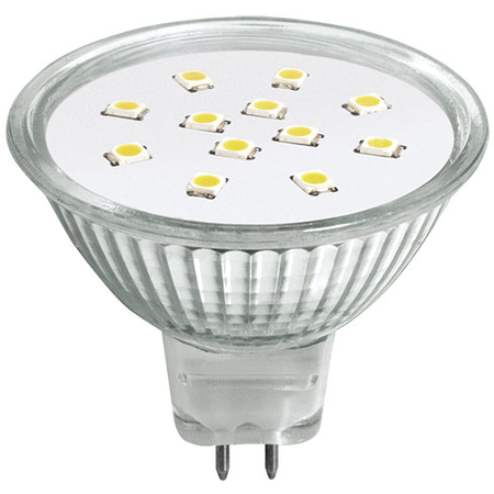 Bec cu led-uri, aled mr16 glass 3w gu5.3 6500k, lumineco