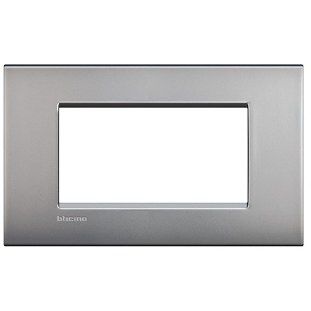 Placa ornament, 4 module, nichel mat, living light, BTICINO