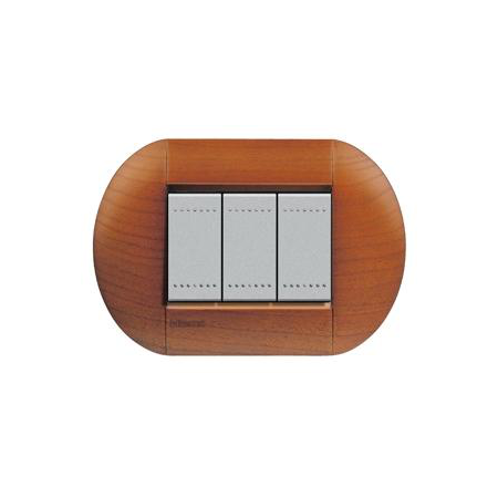 Placa ornament ,3 module, cires american, living light, BTICINO