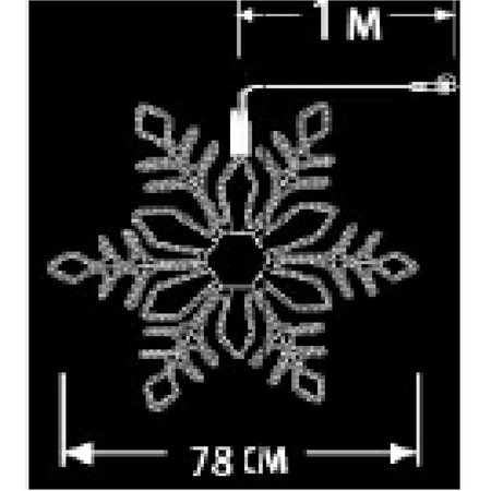 Fulg ext. 324 LED Alb Rece cu Cablu Negru 1m D:0.78m