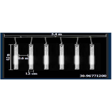 Stalactite 120 LED Alb Rece cu Cablu Transp. 5.4x0.2m + 5m