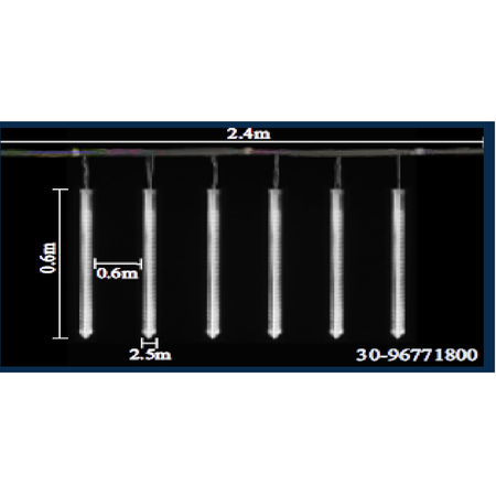 Stalactite 180 LED Alb Rece cu Cablu Transp. 2.4x0.6m + 5m