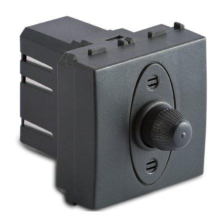 Dimmer pentru sarcina rezistiva, 2 module, cu buton comutator, compatibile cu filtru rfi, 100-500w/230v~ ac, gri