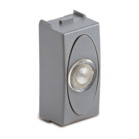  priza cu lampa lumina alba de usa, 1modul, 220v, argintie