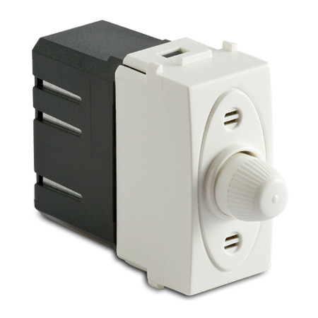 Dimmer pentru sarcina rezistiva cu buton comutator, compatibil cu filtru rfi, 100-500w/230v~ ac, alb