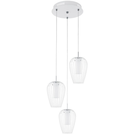 Lampa suspendata vencino,3x6w,alb,led,rotunda
