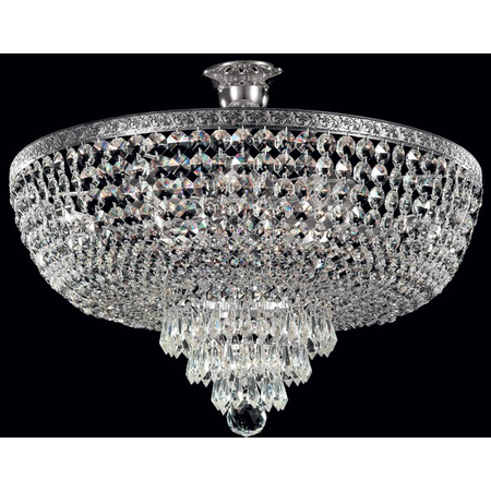 Candelabru diamant crystal palace 6 becuri dulie normala e27 230v diam 50cm h45cm nichel