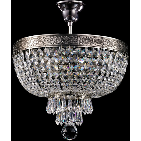 Maytoni Candelabru diamant crystal palace 4 becuri dulie normala e27 230v diam 30cm h35cm nichel