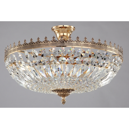 Candelabru diamant crystal tiara 6 becuri dulie e14, 230v,d.54cm, h.37 cm,auriu