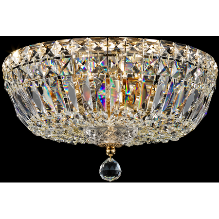 Maytoni Candelabru diamant crystal basfor 3 becuri dulie e14, 230v,d.30cm, h.20 cm,auriu