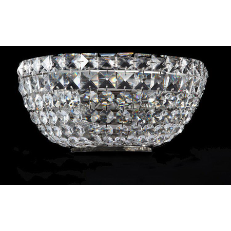Aplica diamant crystal basfor,2 x e14, 230v, d.25cm,h.12 cm,nichel