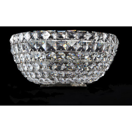 Aplica Diamant Crystal Basfor,2 x E14, 230V, D.25cm,H.12 cm,Nichel