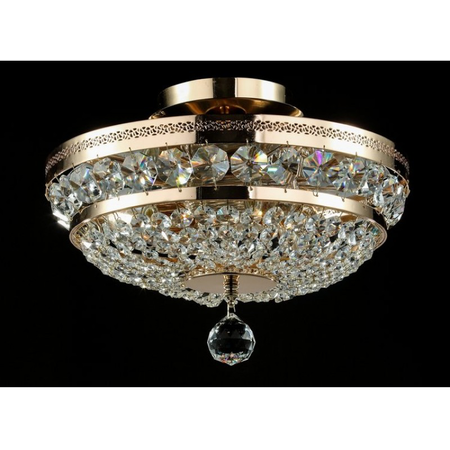 Candelabru diamant crystal ottilia,6 becuri dulie e14, 230v,d.43cm, h.26 cm,auriu
