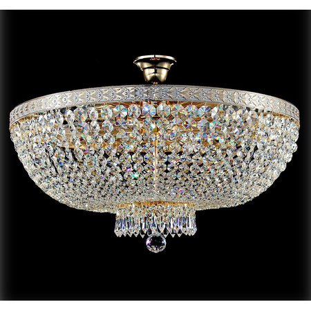 Candelabru Diamant Crystal Bella,8 becuri dulie E14, 230V,D.60cm, H.41 cm,Auriu