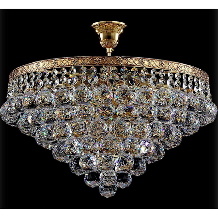 Candelabru Diamant Crystal Gala,6 becuri dulie E27, 230V,D.46cm, H.40 cm,Auriu