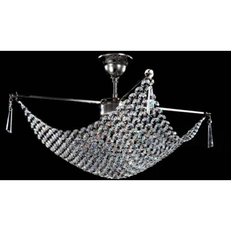 Maytoni Candelabru diamant crystal croce,4 becuri dulie e27, 230v,l.50cm, h.30 cm,nichel