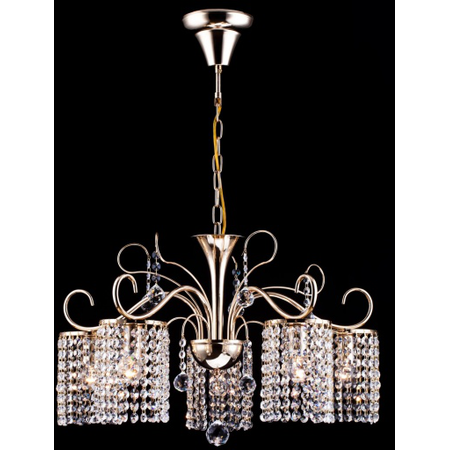 Candelabru diamant crystal leona,5 becuri dulie e27, 230v,d.60cm, h.86 cm,auriu