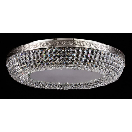 Plafoniera Diamant Crystal Luna,8 becuri dulie E27, 230V,D.60cm, H.13 cm,Nichel