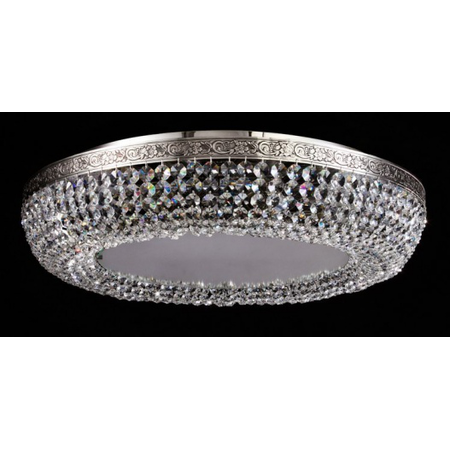 Plafoniera diamant crystal luna,8 becuri dulie e27, 230v,d.60cm, h.13 cm,nichel