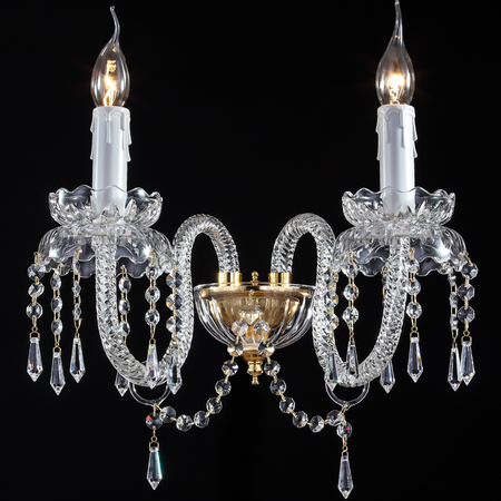 Aplica diamant crystal adel,2 x e14, 230v, d.34cm,h.29 cm,auriu