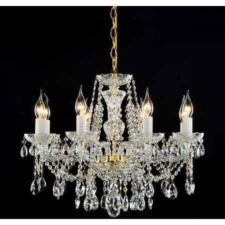 Candelabru diamant crystal beatrix,8 becuri dulie e14, 230v,d.62cm, h.47 cm,alb