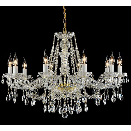 Candelabru Diamant Crystal Beatrix,10 becuri dulie E14, 230V,D.88cm, H.60 cm,Alb