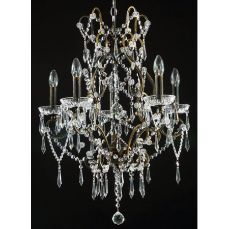 Candelabru diamant crystal castle,5 becuri dulie e14, 230v,d.57cm, h.73 cm,bronz