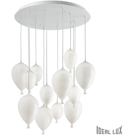 Ideal Lux Corp de iluminat din sticla suflata si prelucrata manual sub forma de balon alb 12x40w