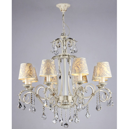 Candelabru elegant velvet,8 becuri dulie e14, 230v,d.82cm, h.82 cm,auriu-alb