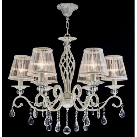 Candelabru Elegant Grace,6 becuri dulie E14, 230V,D.63cm, H.56 cm,Auriu-Alb