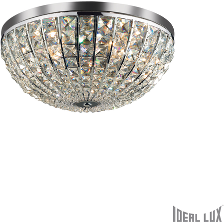 Plafoniera Calypso cu abajur sferic si decoratiuni de cristal 6x40W