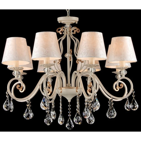 Candelabru Elegant Merenga,8 becuri dulie E14, 230V,D.74cm, H.58 cm,Alb