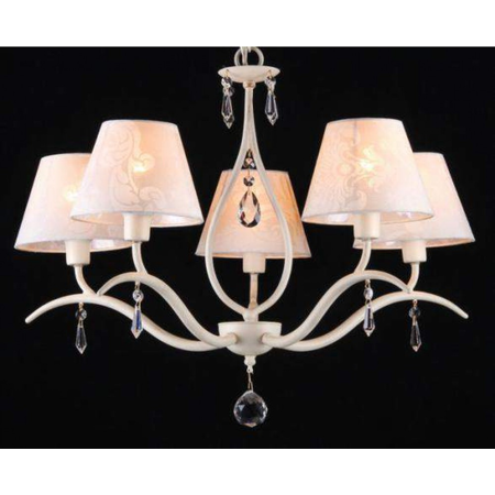 Candelabru Elegant Talia,5 becuri dulie E14, 230V,D.62cm, H.50 cm,Crem