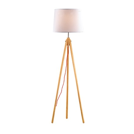 Lampa de podea York, 1 bec, dulie E27, D:480 mm, H:1640 mm, Lemn natural