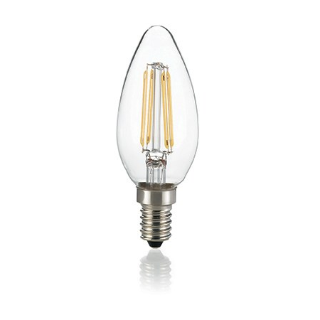 Bec LED Oliva transparent, dulie E14, 4 W - 3000 K, lumina calda