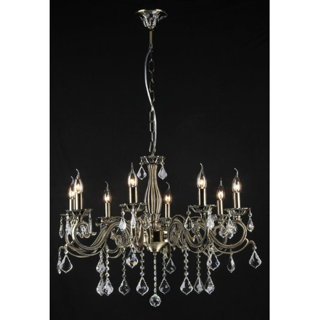 Candelabru bronze ,8 becuri dulie e14, 230v,d.76cm, h.57 cm,bronz