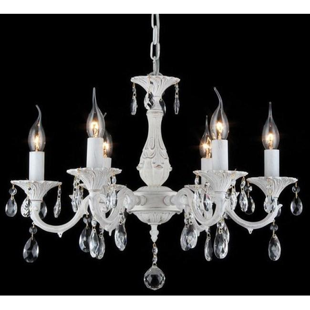 Candelabru pietra ,6 becuri dulie e14, 230v,d.56cm, h.45 cm,alb