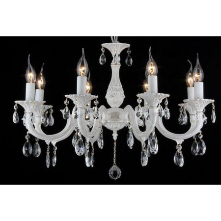 Candelabru pietra ,8 becuri dulie e14, 230v,d.68cm, h.47 cm,alb