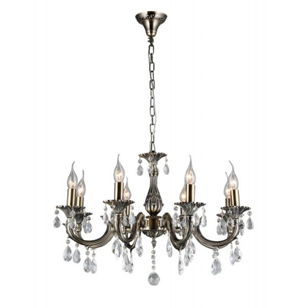 Candelabru pietra ,8 becuri dulie e14, 230v,d.68cm, h.47 cm,bronz