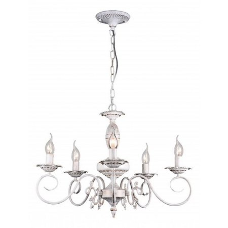 Candelabru florence ,5 becuri dulie e14, 230v,d.64cm, h.46 cm,alb