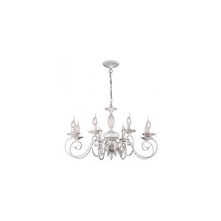 Candelabru Florence ,8 becuri dulie E14, 230V,D.78cm, H.46 cm,Alb