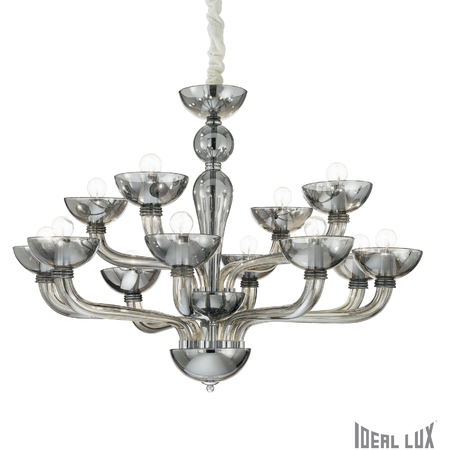 Candelabru casanova, 16 becuri, dulie e14, d:1200 mm, h:650/1550 mm, fumuriu