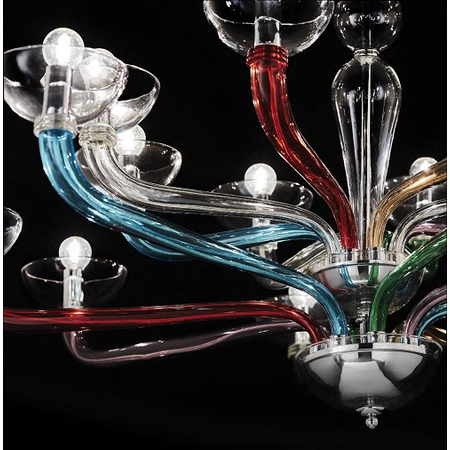 Candelabru casanova, 12 becuri, dulie e14, d:890 mm, h:750/1650 mm, multicolor