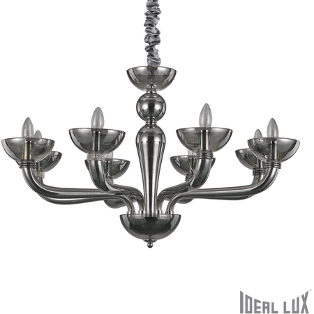 Candelabru casanova, 8 becuri, dulie e14, d:920 mm, h:630/1200 mm, fumuriu