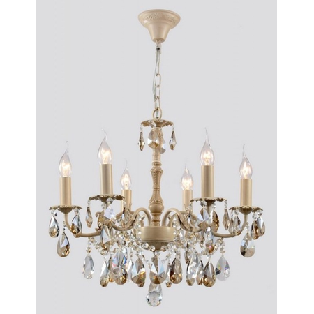 Candelabru pastello ,6 becuri dulie e14, 230v,d.54cm, h.50 cm,crem